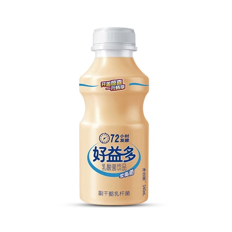 好益多乳酸菌饮品72小时发酵340ml*6瓶零脂肪添加益生元3月生产 340ml