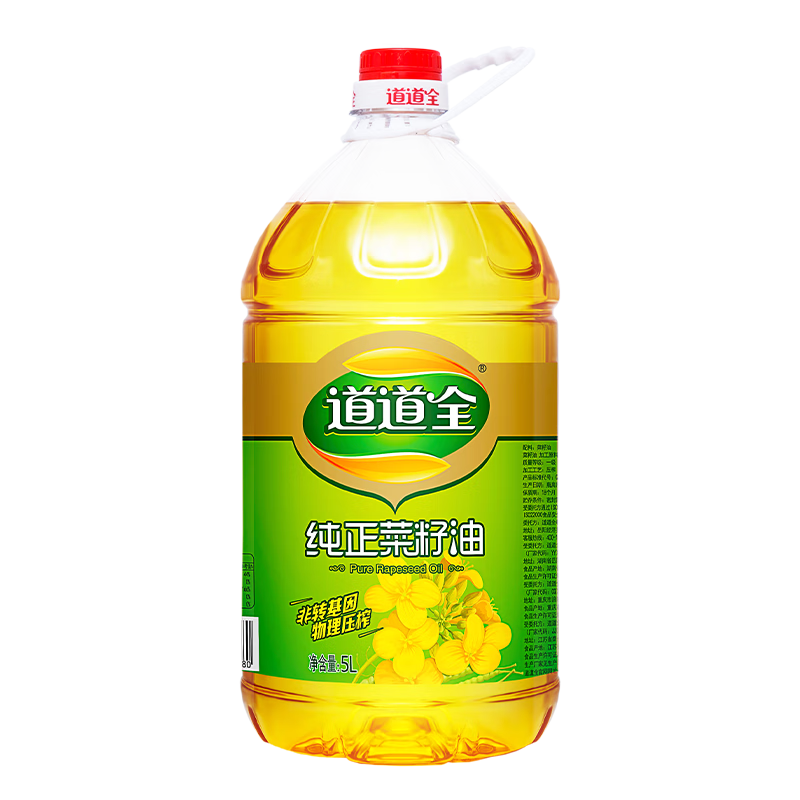 道道全 菜籽油 纯正菜籽油5l 非转基因  新鲜原料 一级食用油