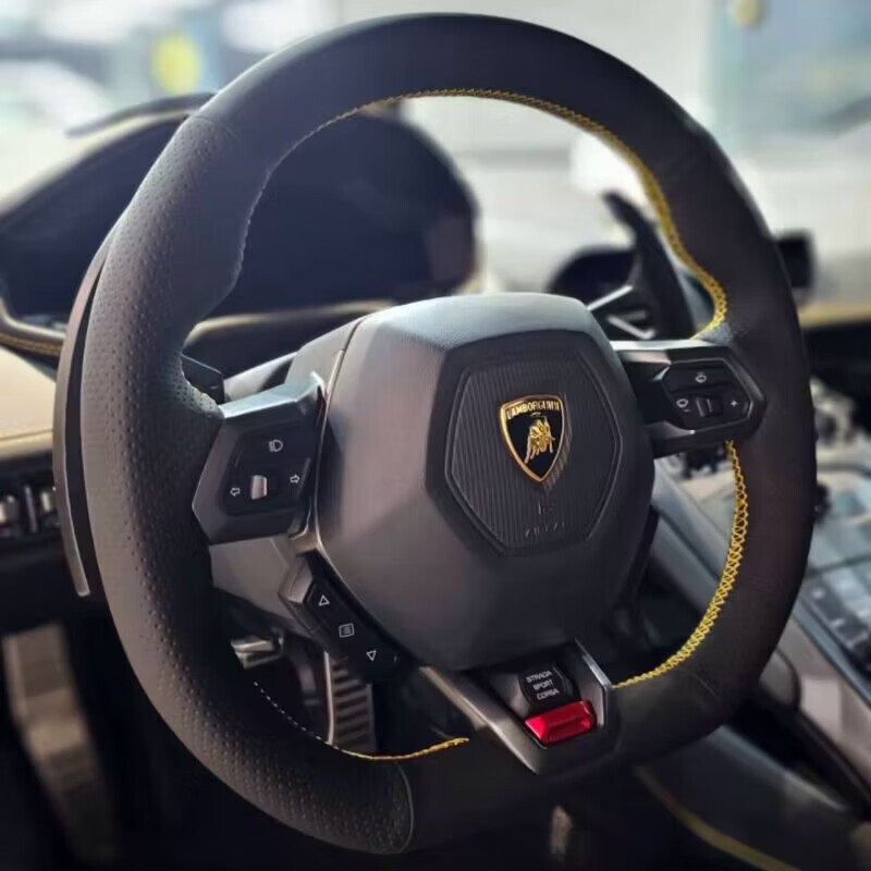 urushuracan revuelto小牛大牛头层纳帕牛皮手缝方向盘套 任何车型均