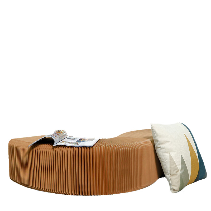 闻树纸新艺餐椅家具牛皮纸风琴可折叠长条凳椅子凳子风琴椅折纸沙发