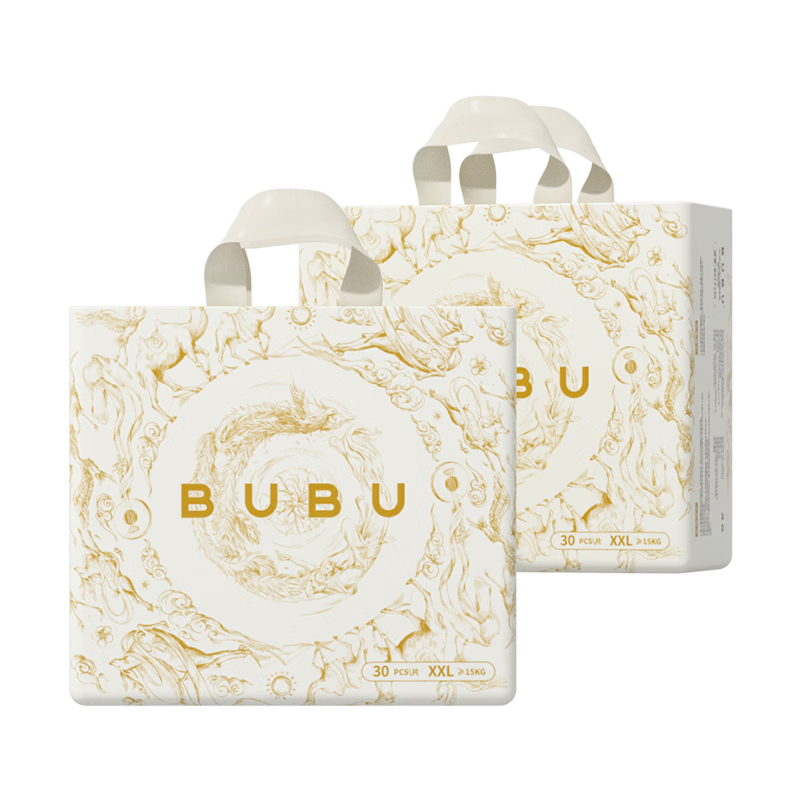 BUBU丝绸之路纸尿裤XXL码60片(14-17KG)蚕丝精华超薄干爽透气