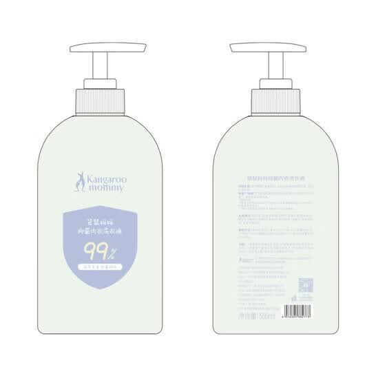 袋鼠妈妈婴儿洗衣液宝宝专用新生婴幼儿内衣裤去污渍酵素抑菌除螨清洗液 抑菌洗衣液600ml