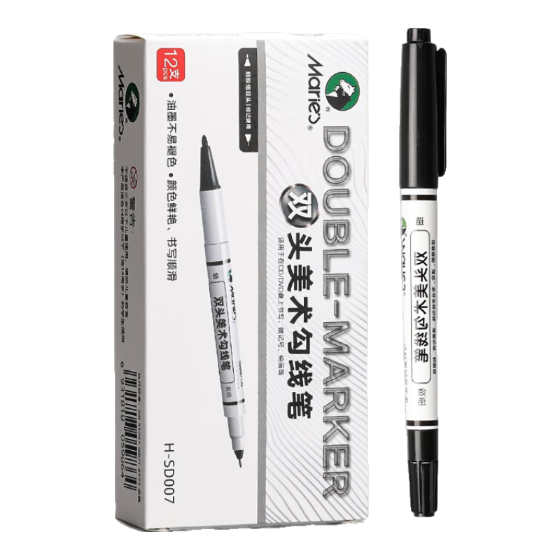 ����(Marie's) ˫ͷ���߱� 12֧װ ��ɫ��ˮ����ɫ���Դ�ͷ��