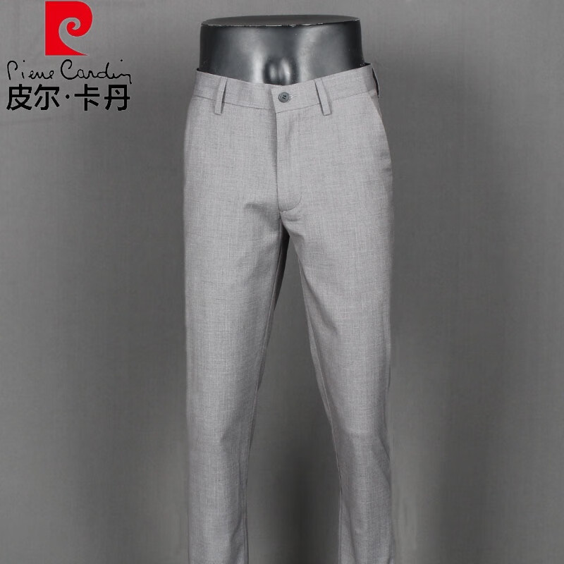 休闲裤2024夏季薄款韩版修身时尚中青年银灰色中高腰上班西裤 银灰色