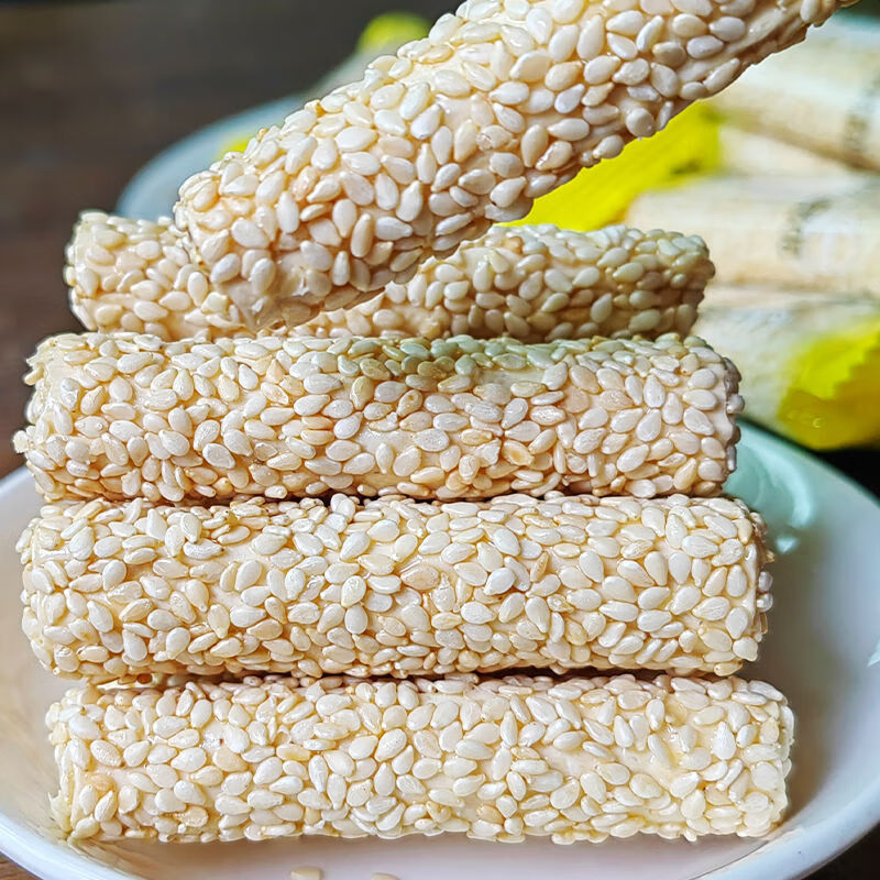 隽颜堂芝麻杆糖棍空心麦芽糖手工8090老式怀旧儿时小零食糖果独立小