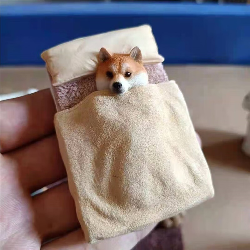 jxk丨small 单身狗手办盖被子的柴犬「晚安,帮我关下灯,谢谢」 单身狗