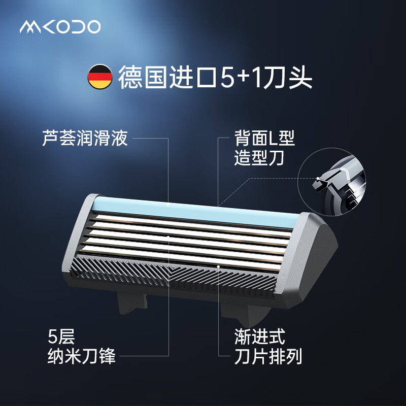 麦科多(mkodo)F1振感手动剃须刀刮胡刀 德国进口刀头可风干杀菌 高端礼盒装节日纪念日礼物送男生 F1标准版/灰(7件套)