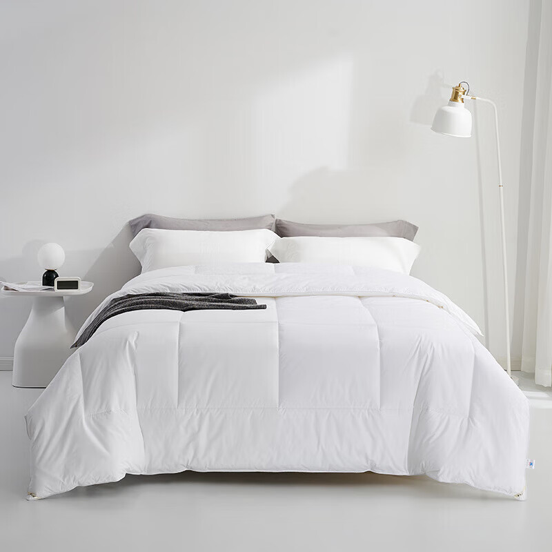 恒源祥羽丝绒被大朵白鹅丝绒被进口冬被加厚10斤被芯五星级酒店羽绒被褥 白色 150*200cm夏被