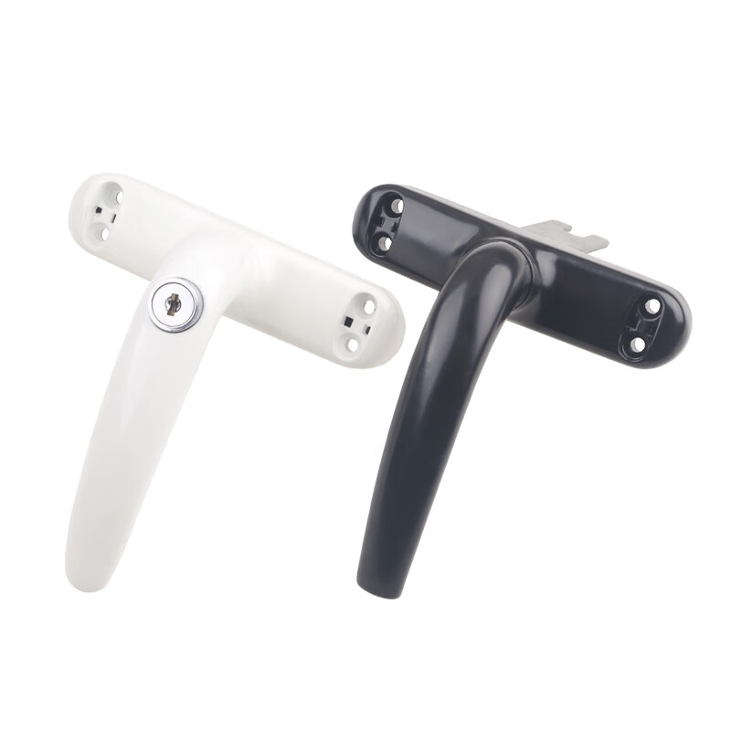 堅朗斷橋鋁合金平開窗帶鎖窗戶把手窗帶鑰 黑色帶鎖