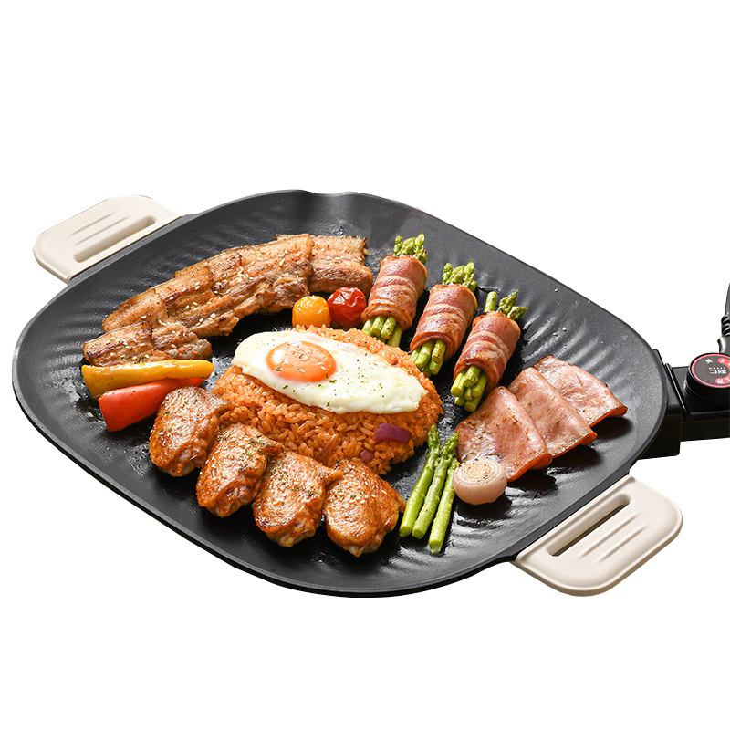 利仁（Liven）2025年新款烤肉锅电烤盘电烧烤盘家用电烤炉1800W烤肉烤炉五档调火烤肠盘多功能轻烟不粘KL-J3638