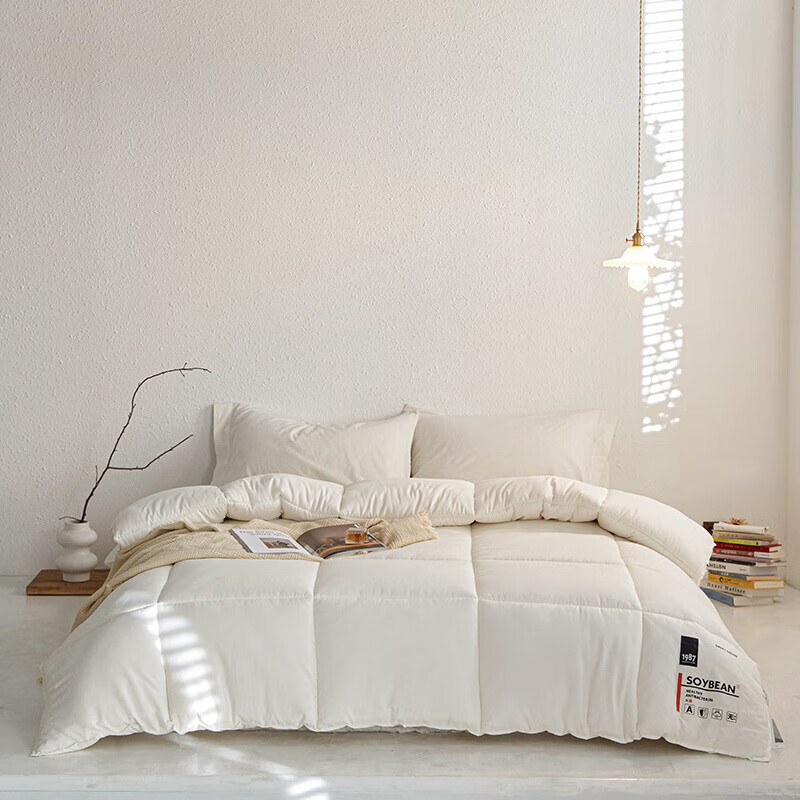 恒源祥日系亲肤羽丝绒被白鹅丝绒被冬季10斤加厚保暖鹅绒被芯单双人被褥 白色 150x200cm【3斤空调被】