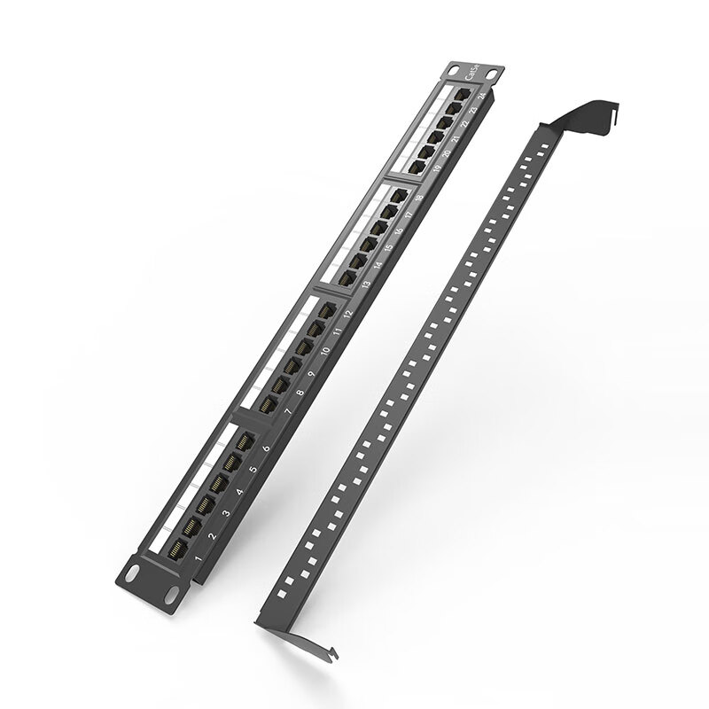 升级超五类24口网络配线架cat6六类屏蔽48口配线架打线网线理线架 超