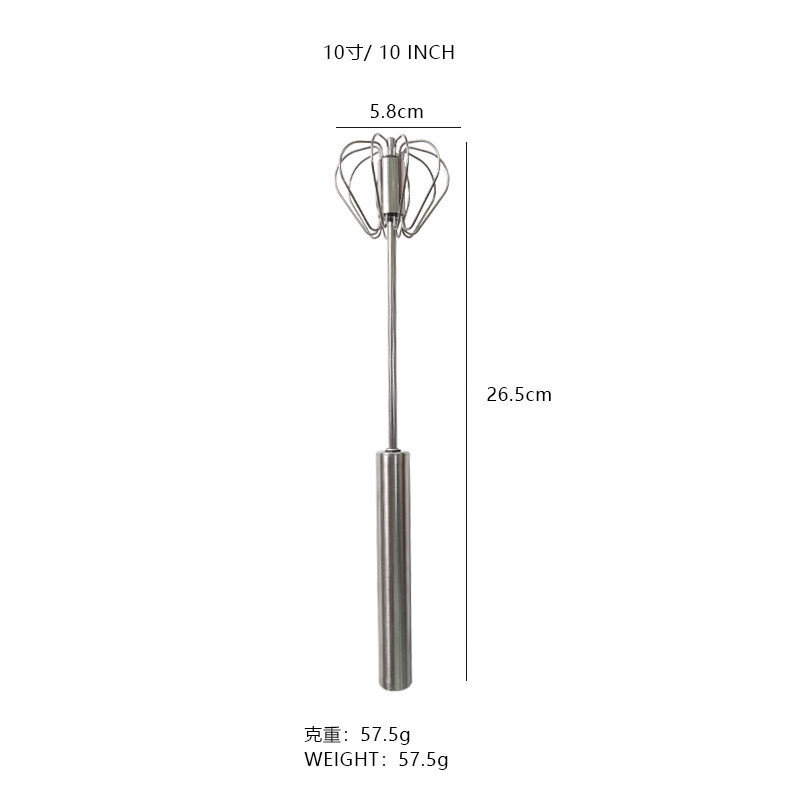 【优选】不锈钢半自动打蛋器旋转奶油鸡蛋搅拌器家用打蛋器手动 10寸钢柄原色 京东折扣/优惠券