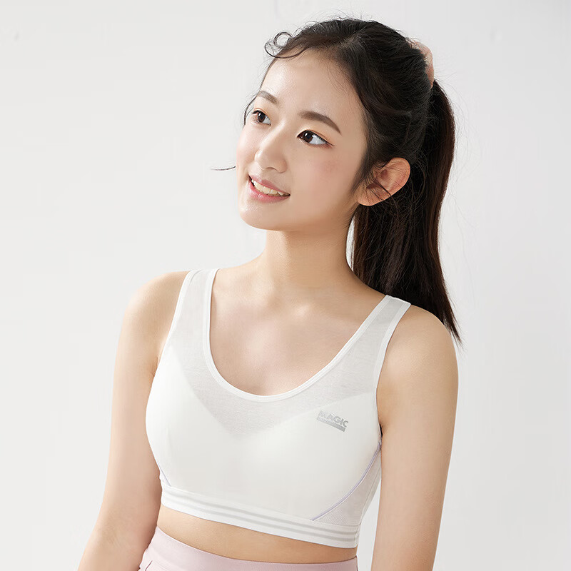 原色猫少女文胸高中生15到18岁运动内衣震跑步背心初中女学生青发育期