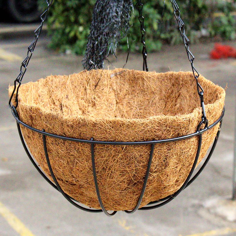 鑫万宝环保悬挂铁艺椰棕吊盆多肉植物吊兰盆圆形挂吊篮垂吊花盆买2 8