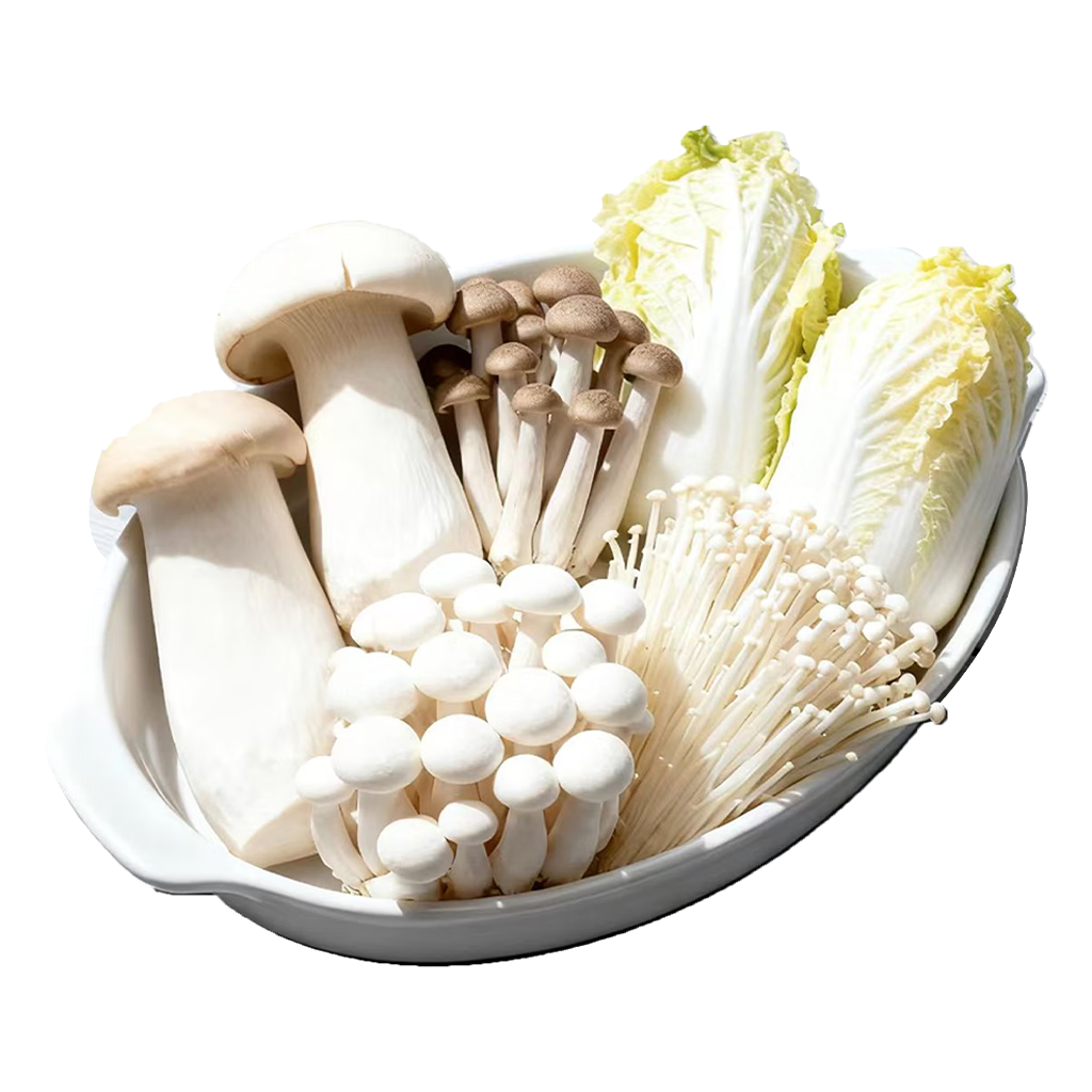 京鲜生山东新鲜菌菇娃娃菜组合净重4斤火锅食材新鲜蔬菜源头直发包邮