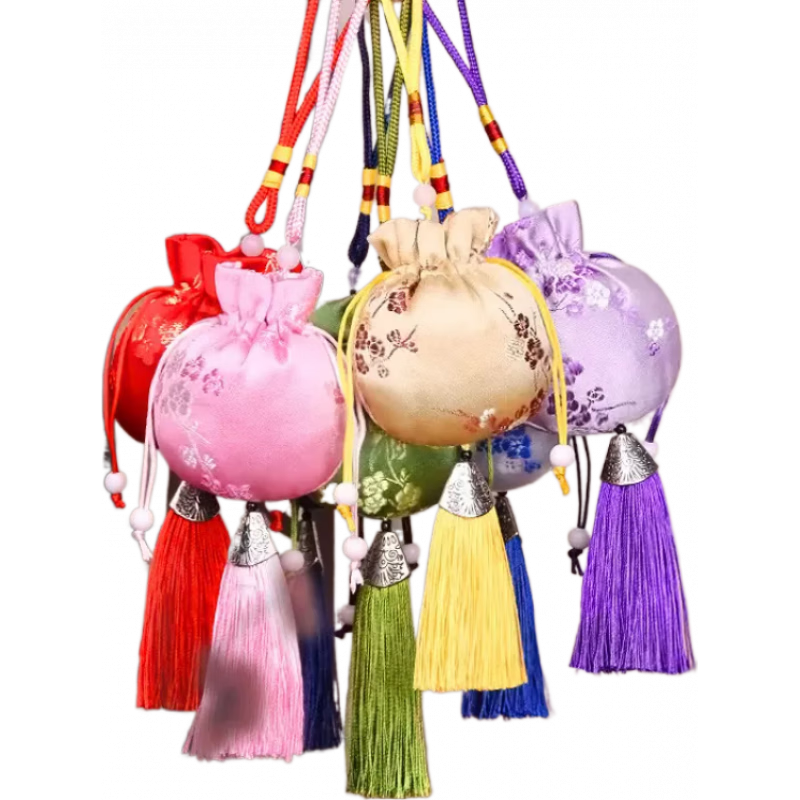 別穎 端午節(jié)香包香囊空袋隨身刺繡車掛件香袋古風(fēng)荷包diy訂制艾草包 梅花混搭*100個(gè) 空袋+艾草