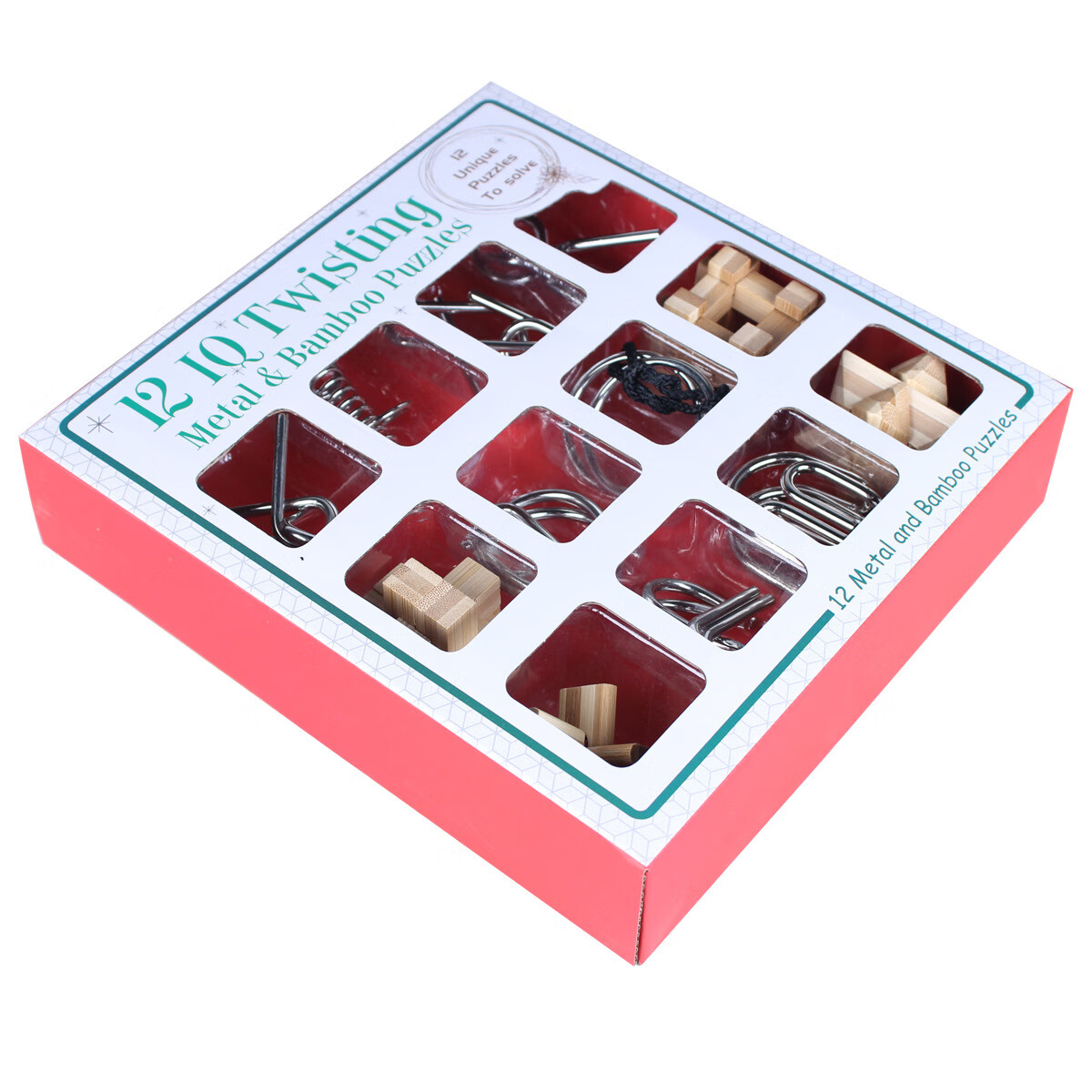 孔明锁儿童早教木质玩具益智积木鲁班锁九连环智力扣组合解环解扣 红