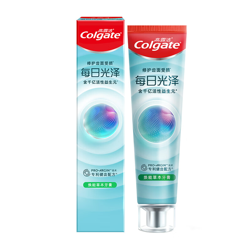 高露洁（Colgate）赵露思每日光泽牙膏含氟亮白清新口气防蛀护龈益生元 焕能草本牙膏160g*1支