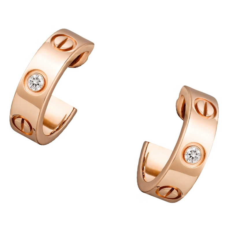 卡地亚(cartier)love耳环 18k玫瑰金钻石b8301218 1218