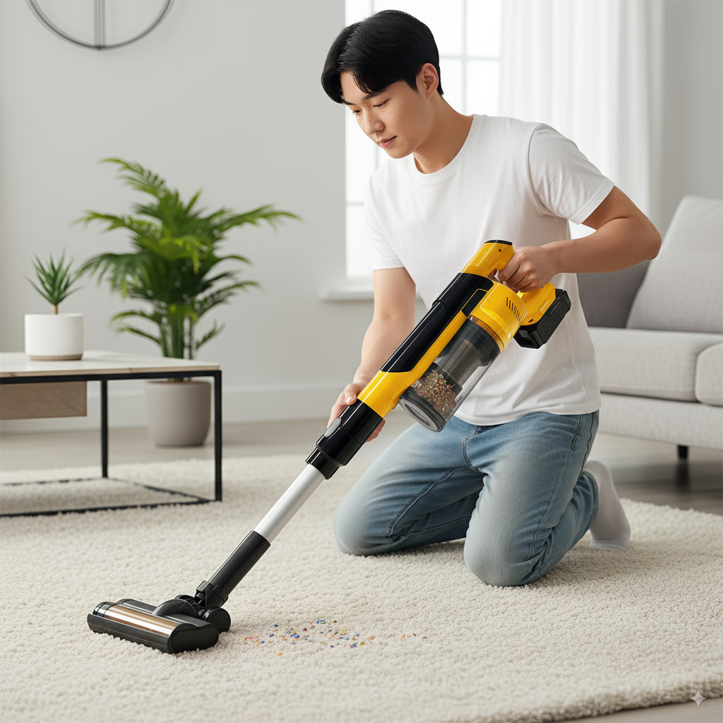 Toohello工业吸尘器家用大吸力无线手持无刷大功率吸尘宠物猫毛商用车载强吸颗粒砂石适用牧田口充电锂电池 标准黄色吸尘器【1电池】