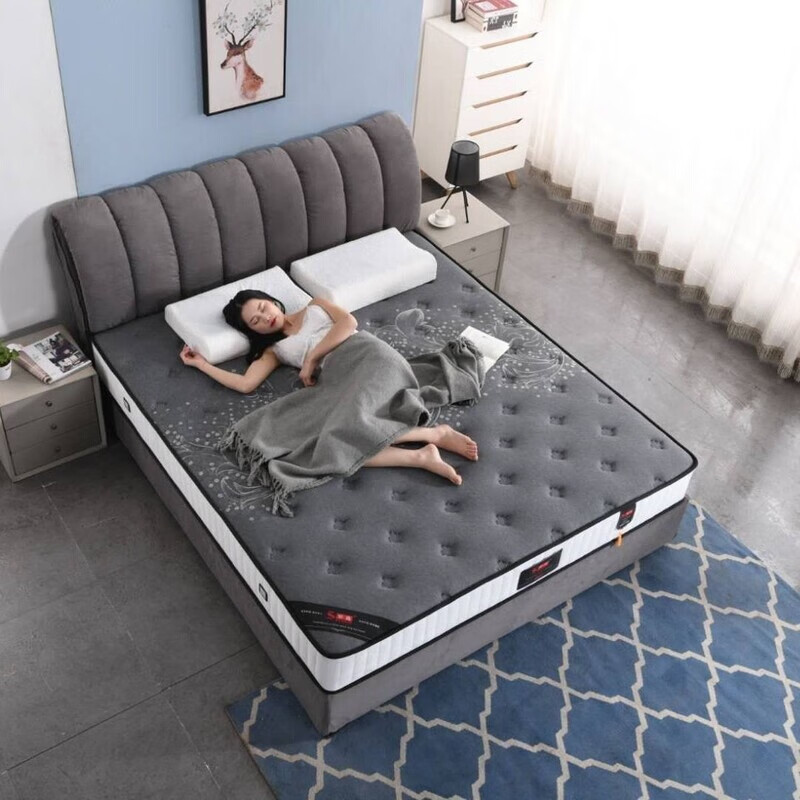 海诗圣堡席梦思床垫弹簧1.5m加厚双人20cm家用椰棕乳胶床垫软硬适中可定制 精钢弹簧床垫20cm 800mm*1900mm