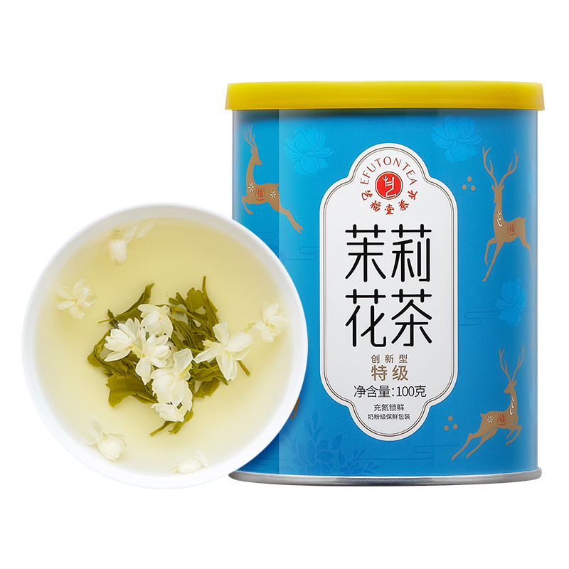 艺福堂 茉莉花茶 横县原产茉莉香雪 特级精选 100g 罐装 14.9元(需领券、需凑单)