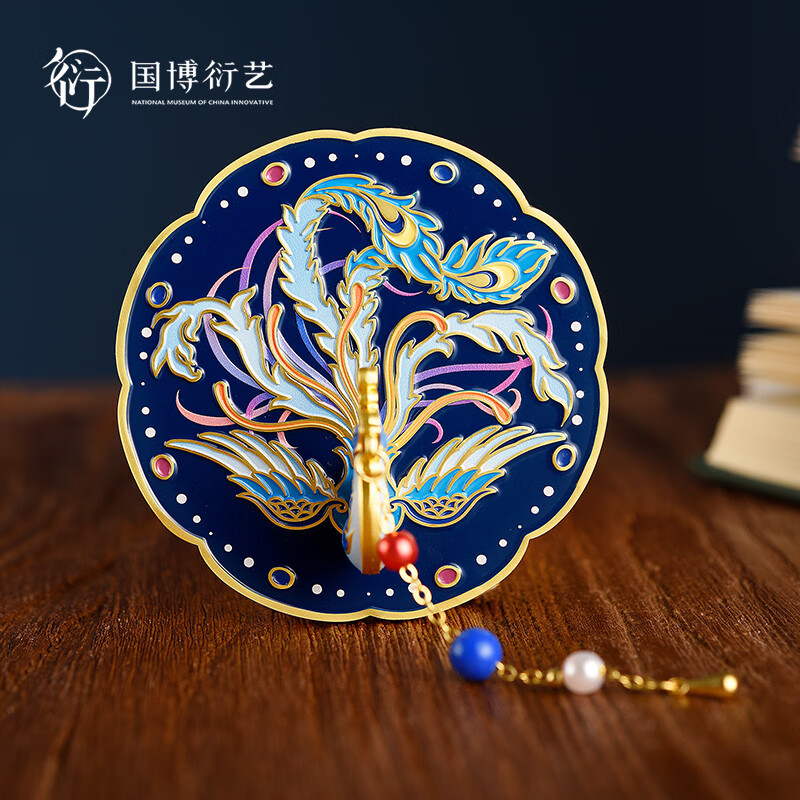 中国国家博物馆凤冠化妆镜手持美妆化妆便携随身镜博物馆文创送朋友女友告白礼物 凤冠化妆镜
