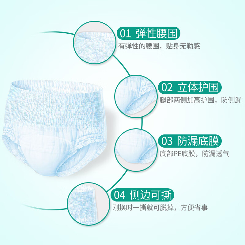 夕如成人拉拉裤XL号内裤式纸尿裤老人用尿不湿男女大人老年人 L号拉拉裤10片