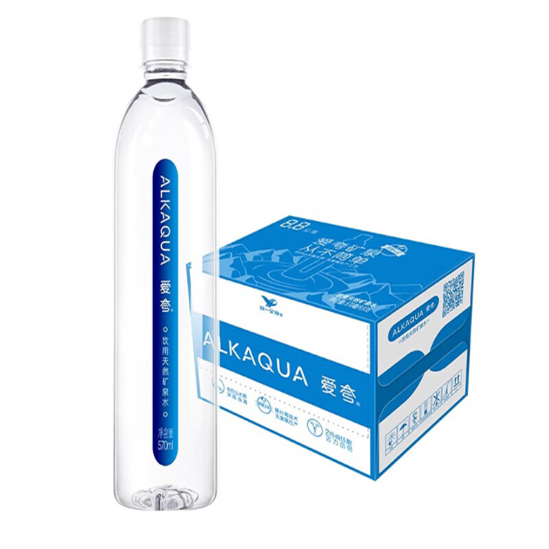 爱夸统一alkaqua爱夸矿泉水570ml*15瓶整箱 支持定制换标企业订购