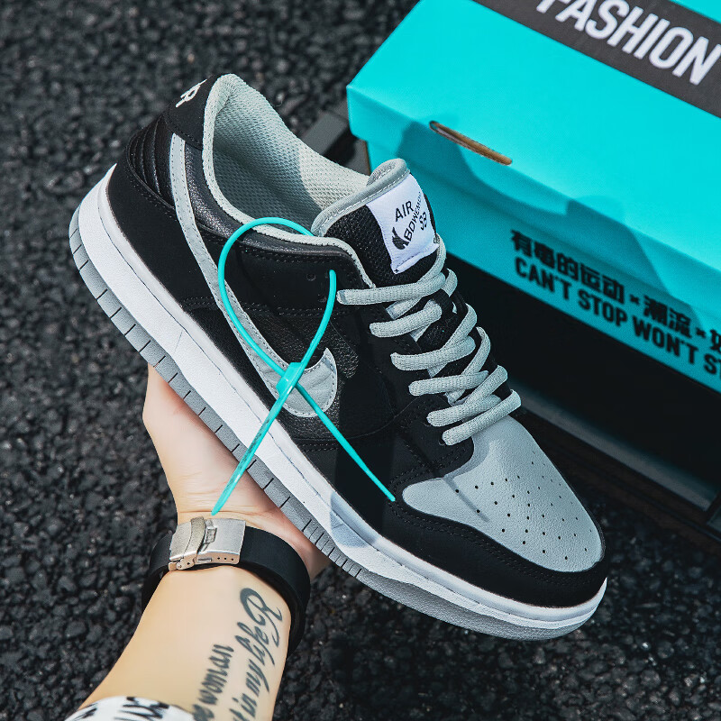 男鞋dunk影子灰低帮板鞋莆田aj黑白熊猫sb女款潮流丑小鸭鞋子 影子灰