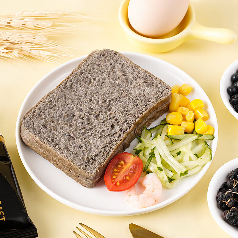 七点食分整箱12O片五黑全麦面包吐司五谷杂粮早餐代餐糕点粗粮 五黑全麦吐司【彩箱】5包