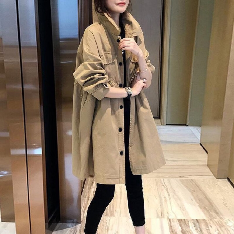 皮尔卡丹(pierre cardin)高端品牌秋季薄款风衣女2024年新款小个子
