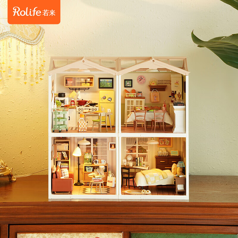 若来（Rolife）超级世界积木玩具小屋diy拼装立体拼图玩具儿童礼物生日女 餐厅【不含屋顶防尘板】