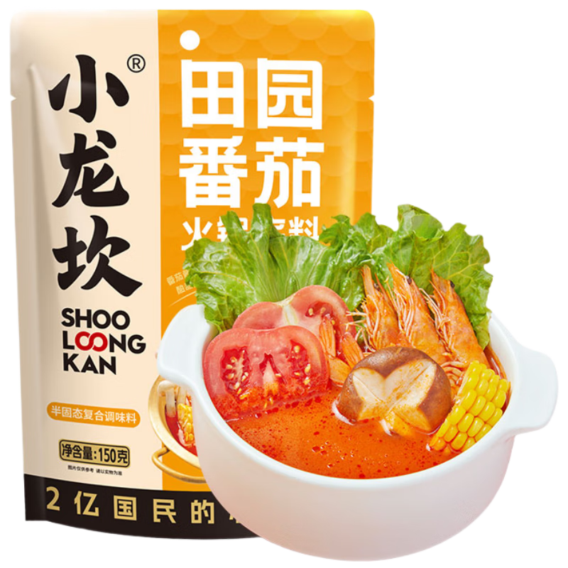小龙坎田园番茄火锅底料150g  鲜美浓香家用不辣可喝汤