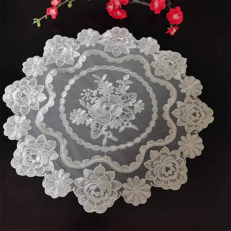 gjxbp茶具茶盘防尘盖布长方形2022新款蕾丝白色洋气盖巾茶盘茶具防尘