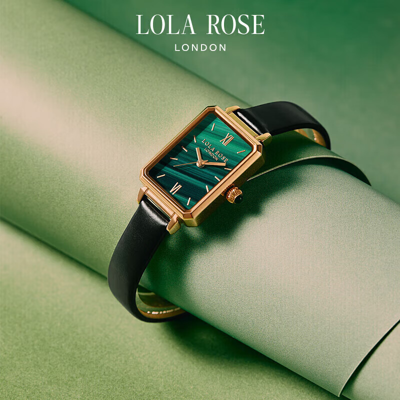 Lola Rose经典小绿表手表女英国时尚防水石英女士手表正品七夕礼物送女友