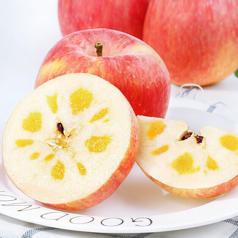 丑禾新疆冰糖心苹果大漠红富士脆甜苹果正宗冰糖心应季水果生 25年新果净重4.5斤 优选中果（150g起）