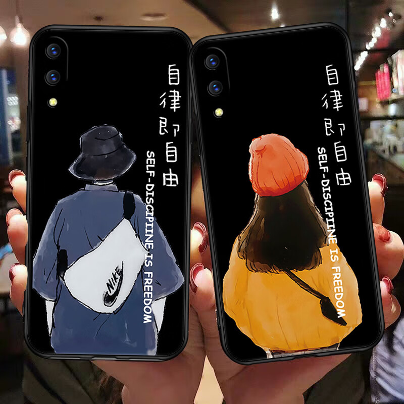美希意适用vivox21屏幕指纹版手机壳网红女款镜头保护个性磨砂防摔卡通 纯黑单壳 vivo X21 屏幕指纹版