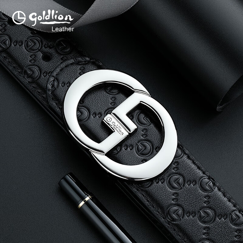 简约休闲皮带潮男真皮韩版头层牛皮裤带 白钢色/时尚款fay393206-311