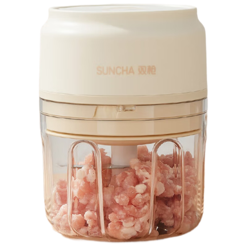 双枪（Suncha）电动捣蒜器打蒜器料理机绞肉馅蒜蓉搅碎器拉蒜器压姜蓉神器三刀