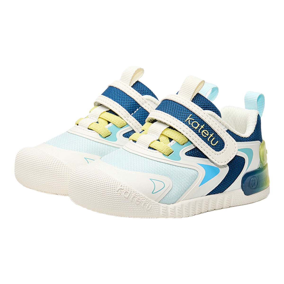 卡特兔婴儿学步鞋2026春季新款童鞋幼儿园软底宝宝室内鞋防滑机能鞋 白蓝 22 内长13.5cm  脚长12.5-13.0