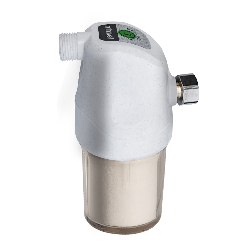 miniwell淋浴过滤器 手持花洒沐浴净水 顶喷滤水器 双重滤芯除氯除杂质 优雅白