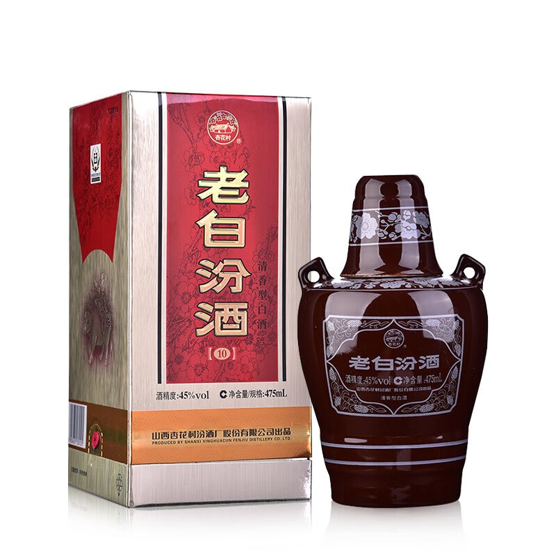 汾酒 45度老白汾(10)475ml 山西汾酒杏花村 1瓶