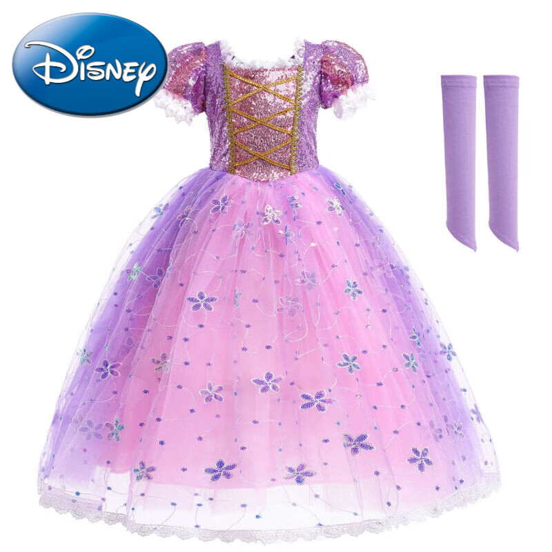 迪士尼（Disney）冰雪奇缘莎公主裙苏菲亚六一儿童装女童礼服灰姑娘贝尔长发公主 连衣裙-E 130_cm怎么看?