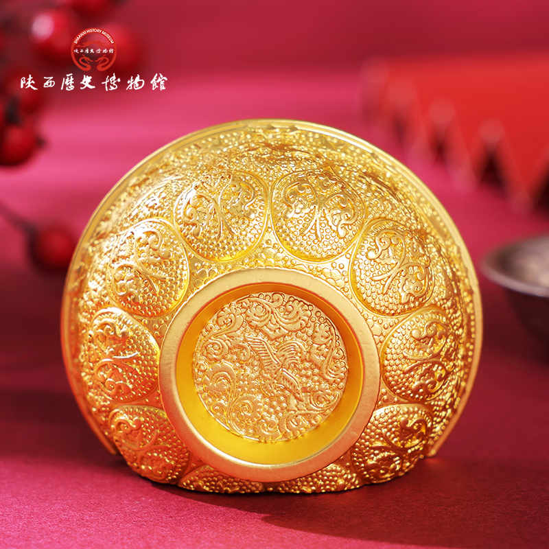 陕西歴史博物館陕西历史博物馆唐鸳鸯莲瓣纹金饭碗文创冰箱贴礼盒装伴手礼 国宝冰箱贴·金饭碗