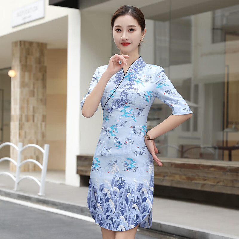 camalgori海航空姐制服职业装女旗袍春秋款正装售楼部酒店迎宾礼仪