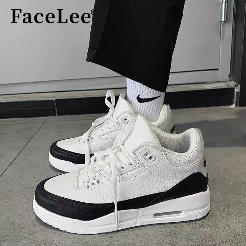 facelee男鞋气垫跑步运动高帮小白鞋子男款夏季2024新款厚底增高休闲