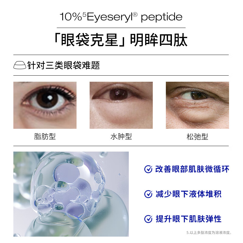 德玛森氏UP21多肽眼精华淡眼袋眼纹保湿提拉紧致嘭泪沟次抛眼胶眼油42粒