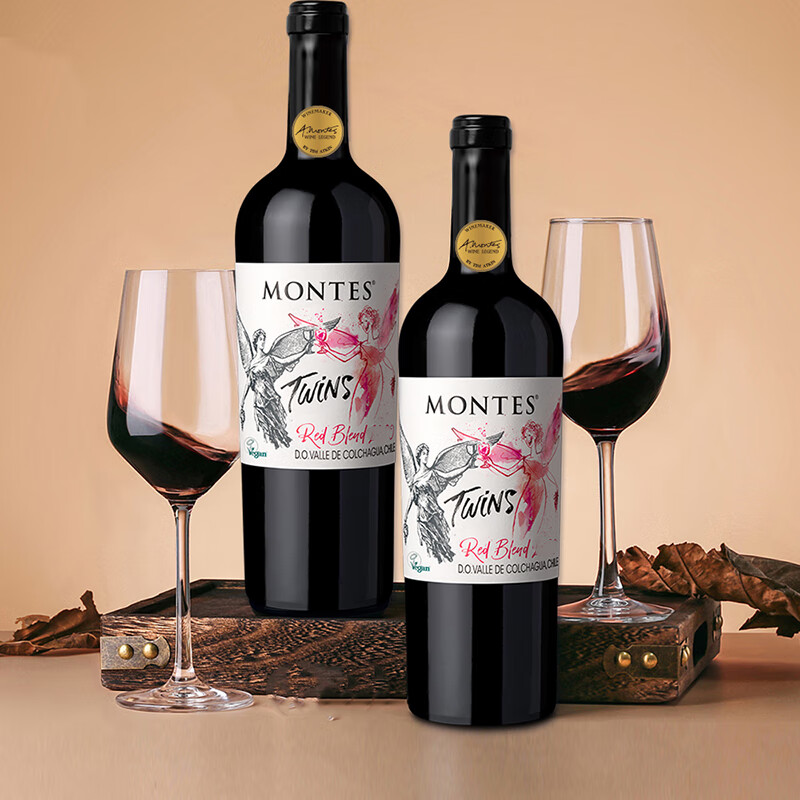 蒙特斯JS评分91双宝混酿干红葡萄酒750ml智利原瓶进口新年礼盒 双宝混酿750ml单支装